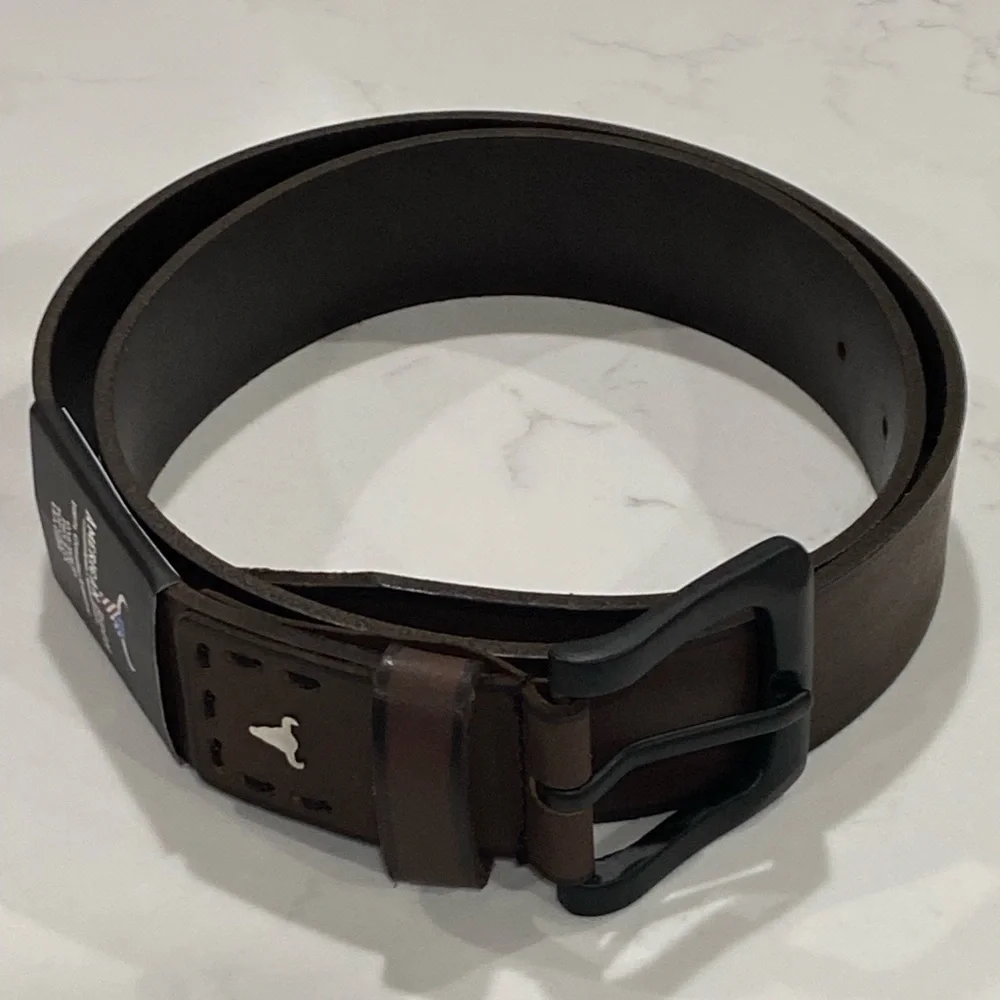 American Bison 100% Genuine Top Grain Brown Leather Belt Men’s Size 36 NWT